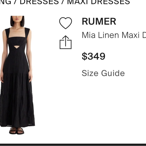 NWT Rumer (Anthropologie) 100% Linen Mia Maxi Dress Liberty Blue/Green Sm ($349) - Picture 5 of 13